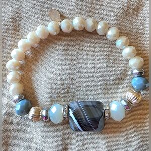 ALI KHAN NEW YORK Bracelet, Agate & Stunning Asst'd Glass Beads